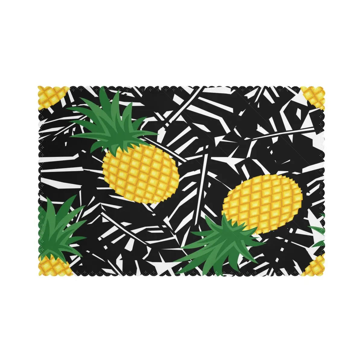 Tableware Pad Placemats 6 Pcs Table Mat Non-Slip Black Tropical Leaves Pineapple Placemats for Dining Table
Tableware Pad Placemats 6 Pcs Table Mat Non-Slip Black Tropical Leaves Pineapple Placemats for Dining Table