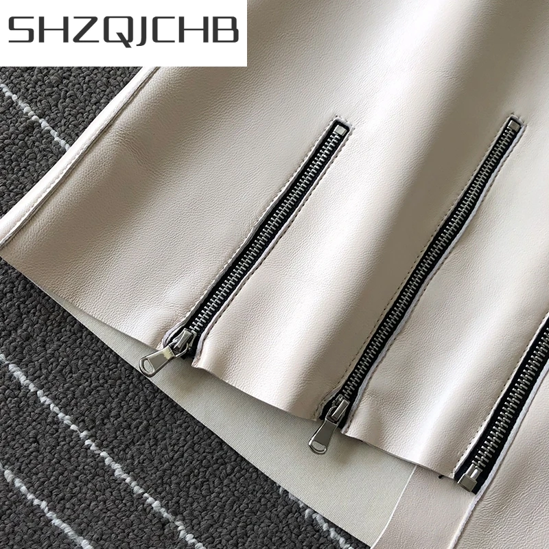 JCHB 2021 Summer Women High Waist Asymmetrical Genuine Leather Short Skirt Design Zip Sashes Slim A-Line Wrap Street Punk Sheeps 
JCHB 2021 Summer Women High Waist Asymmetrical Genuine Leather Short Skirt Design Zip Sashes Slim A-Line Wrap Street Punk Sheeps