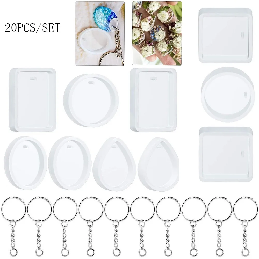 20pcs/set Creative Diy Keychain Pendant Casting Resin Silicone Mould Kit With Keyrings Art Craft Making Tools Jewelry Making Kit
20pcs/set Creative Diy Keychain Pendant Casting Resin Silicone Mould Kit With Keyrings Art Craft Making Tools Jewelry Making Kit