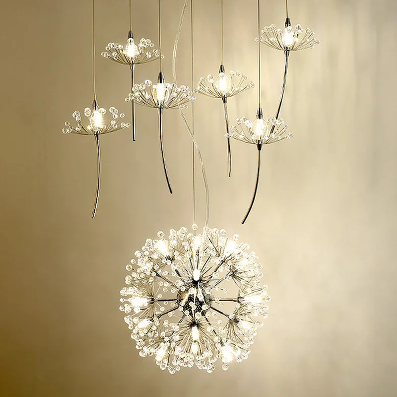 Europe Crystal Chandelier Dandelion Clothing Shop Restaurant Livingroom G4 LED Lighting Stairs Droplight American Flower Lamp
Europe Crystal Chandelier Dandelion Clothing Shop Restaurant Livingroom G4 LED Lighting Stairs Droplight American Flower Lamp
