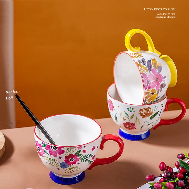 Nordic Cute Painted Ceramic Tea Cup Cup Milk Coffee Juice Drink Cup Insulated Water with Handle Reusable Cup
Nordic Cute Painted Ceramic Tea Cup Cup Milk Coffee Juice Drink Cup Insulated Water with Handle Reusable Cup