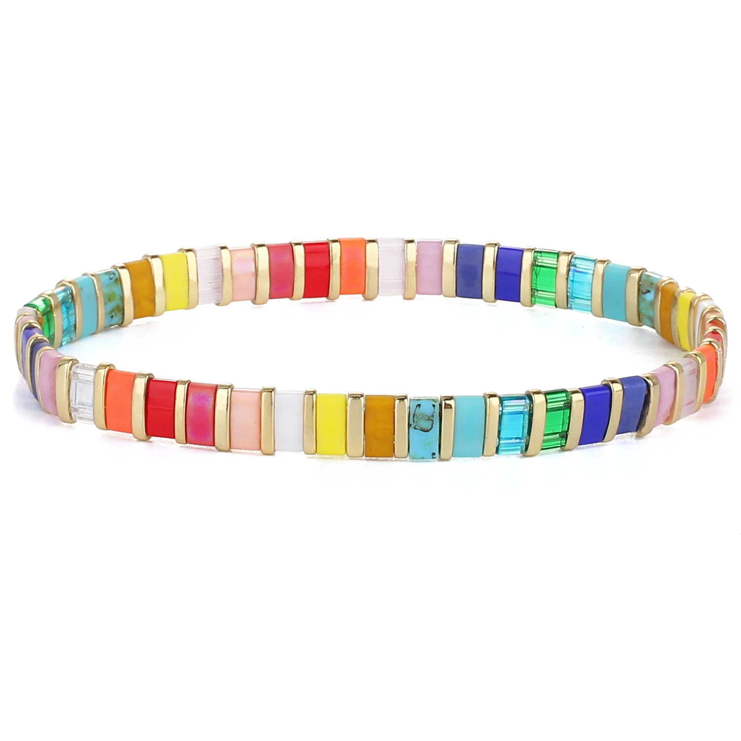 QUANCHI Tila Bracelet Boho Rainbow Crystal Beads Bangles for Women 2021 Charm Miyuki Bracelet Jewelry Wholesale-06B 
QUANCHI Tila Bracelet Boho Rainbow Crystal Beads Bangles for Women 2021 Charm Miyuki Bracelet Jewelry Wholesale-06B