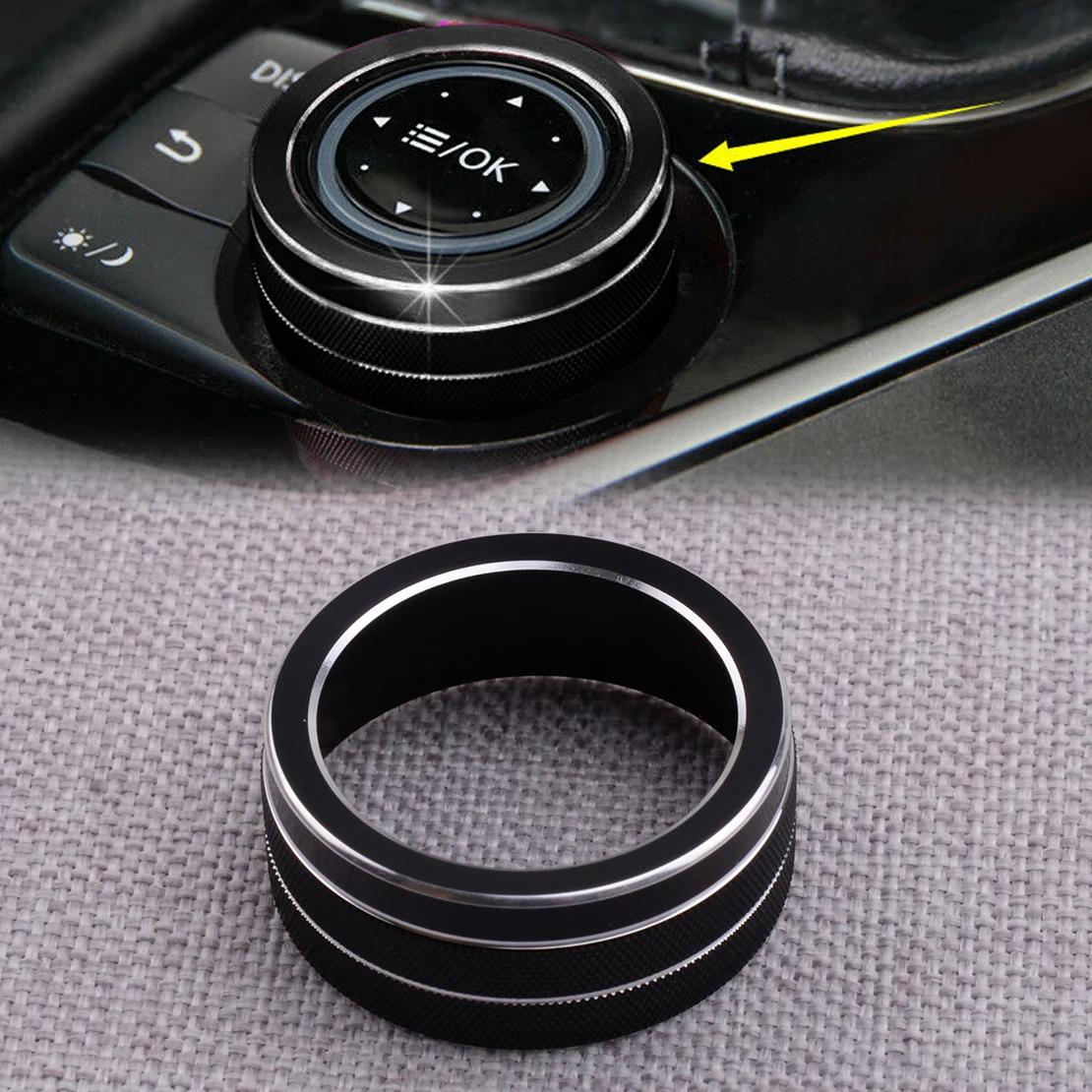 Car Aluminium Alloy Black Interior Multimedia Decoration Ring Knob Cover Fit for Infiniti Q50 2014 2015 2016 2017 2018 2019
Car Aluminium Alloy Black Interior Multimedia Decoration Ring Knob Cover Fit for Infiniti Q50 2014 2015 2016 2017 2018 2019