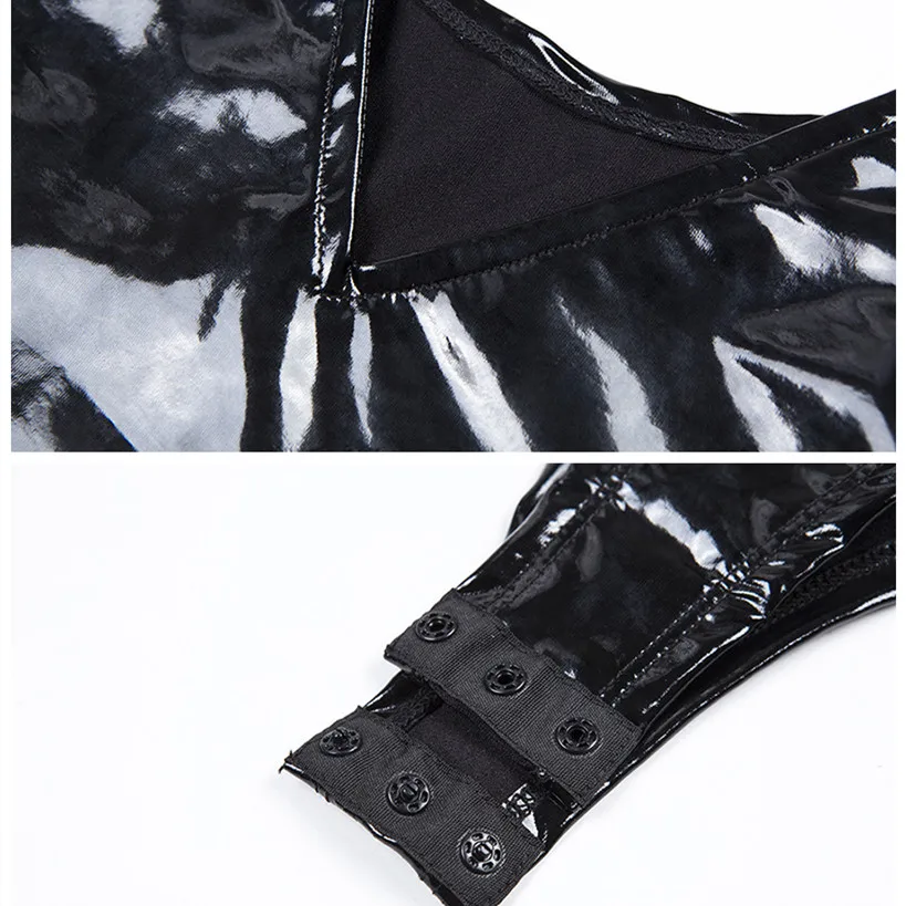 PU Leather Black Sexy Bodysuit Women Sleeveless Deep V Neck Top Clubwear Jumpsuit Summer 2021 Rave Outfit
PU Leather Black Sexy Bodysuit Women Sleeveless Deep V Neck Top Clubwear Jumpsuit Summer 2021 Rave Outfit