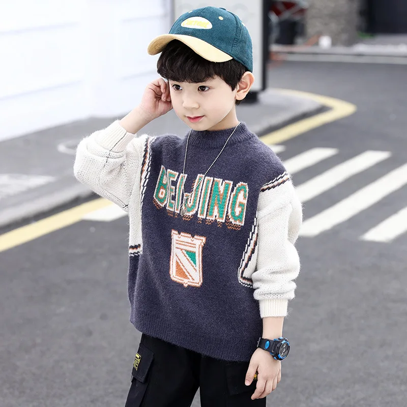 Boys Long Sleeve Letters Print Korean Style Casual Fashion Winter Sweaters Thick Color Patchwork Warm Sweaters
Boys Long Sleeve Letters Print Korean Style Casual Fashion Winter Sweaters Thick Color Patchwork Warm Sweaters