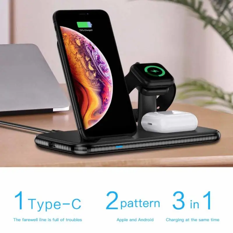 3in115W Wireless Charger For Iwatch Series Fast Charging Station For IPhone 11 XS Pro Airpod Samsung LED Light Quick Charger
3in115W Wireless Charger For Iwatch Series Fast Charging Station For IPhone 11 XS Pro Airpod Samsung LED Light Quick Charger
