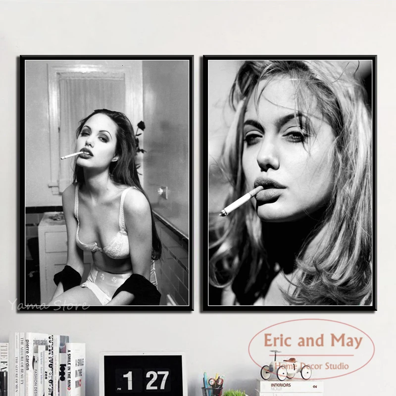Angelina Jolie Sexy Hot Movie Star Acrtess Black And White Smoking Art Painting Vintage Canvas Poster Wall Home Decor
Angelina Jolie Sexy Hot Movie Star Acrtess Black And White Smoking Art Painting Vintage Canvas Poster Wall Home Decor