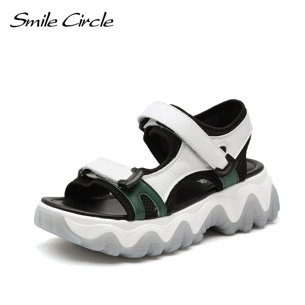 Женские сандалии на платформе Smile Circle, повседневные пляжные босоножки на толстой подошве, лето 2021
Женские сандалии на платформе Smile Circle, повседневные пляжные босоножки на толстой подошве, лето 2021