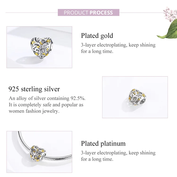 925 Sterling Silver Tree of Life Heart-shape Charm Compatible European Bracelet Female Family Beads for Women Bijoux Making
925 Sterling Silver Tree of Life Heart-shape Charm Compatible European Bracelet Female Family Beads for Women Bijoux Making
