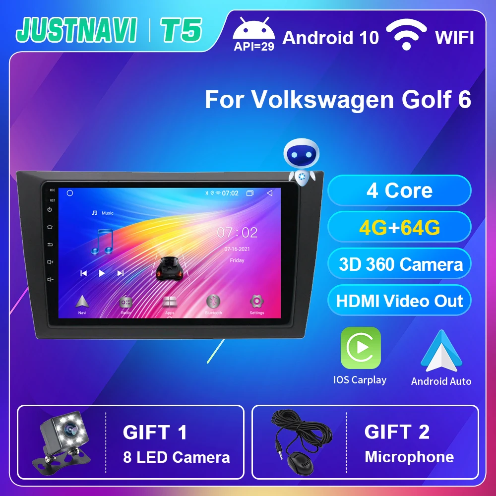 JUSTNAVI Car Radio For Volkswagen Golf 6 2009-2016 Multimedia Player DSP Stereo Navigator Autoradio GPS IPS Screen Headrest 9''
JUSTNAVI Car Radio For Volkswagen Golf 6 2009-2016 Multimedia Player DSP Stereo Navigator Autoradio GPS IPS Screen Headrest 9''