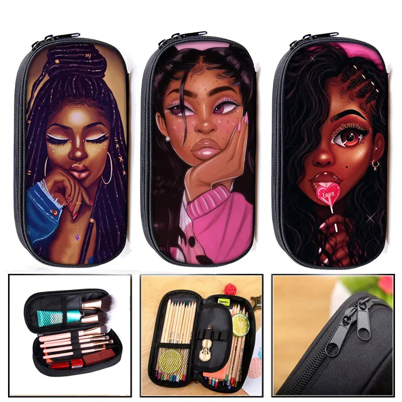 African Brown Women Cosmetic Cases pencil bag teenger afro girls school case bags kids stationary bag pencil box school supplies
African Brown Women Cosmetic Cases pencil bag teenger afro girls school case bags kids stationary bag pencil box school supplies