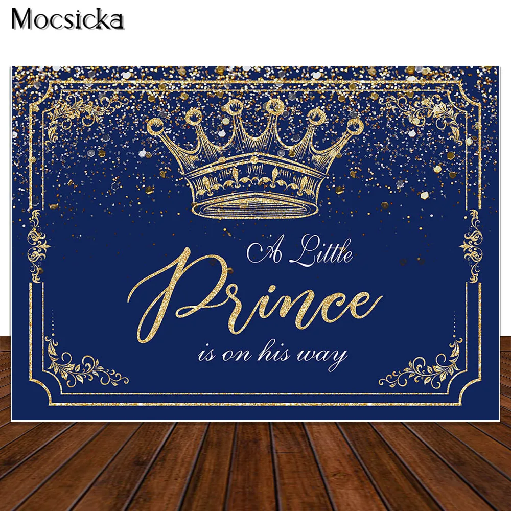 Royal Prince Baby Shower Backdrop Golden Point Crown Blue Photography Background Boy Birthday Party Photo Props Studio Booth
Royal Prince Baby Shower Backdrop Golden Point Crown Blue Photography Background Boy Birthday Party Photo Props Studio Booth