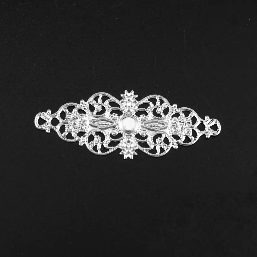 20PCs Filigree Flower Wraps Connectors Metal Crafts Gift Decoration DIY Findings 6.1x2.4cm