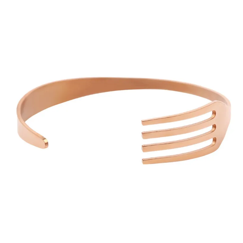 Open Stainless Steel Fork Bracelet for Women Creative Simple Personality Tableware Charm Fashion Jewelry Boyfriend Gift | Украшения и
