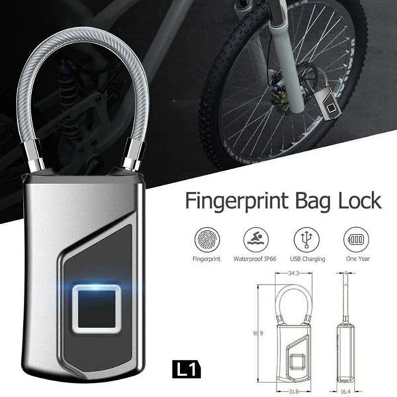2Pcs Waterproof Keyless Portable Bluetooth Smart Fingerprint Lock Padlock Anti-Theft APP Control Door Cabinet Padlock
2Pcs Waterproof Keyless Portable Bluetooth Smart Fingerprint Lock Padlock Anti-Theft APP Control Door Cabinet Padlock