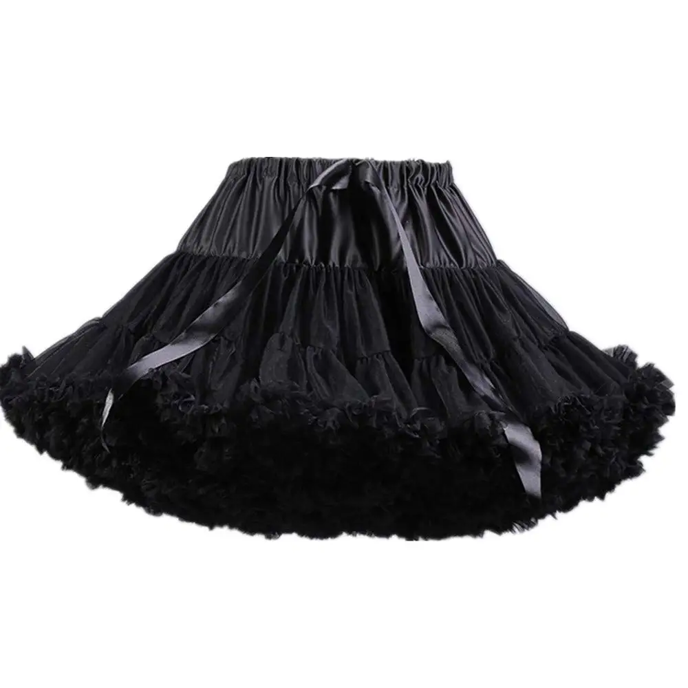 

Sexy Gathered Romantic Womens 3-Layered Pleated Tulle Petticoat Tutu Puffy Party Cosplay Skirt 2022