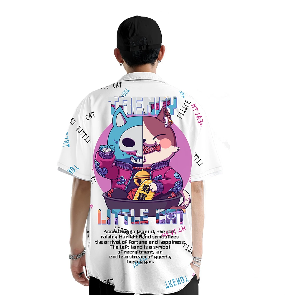 Summer Cardigan Men's Shirt Harajuku Original Anime Painted Short Sleeve Women Casual Blouses Beach Style Black Tops OverSize
Summer Cardigan Men's Shirt Harajuku Original Anime Painted Short Sleeve Women Casual Blouses Beach Style Black Tops OverSize