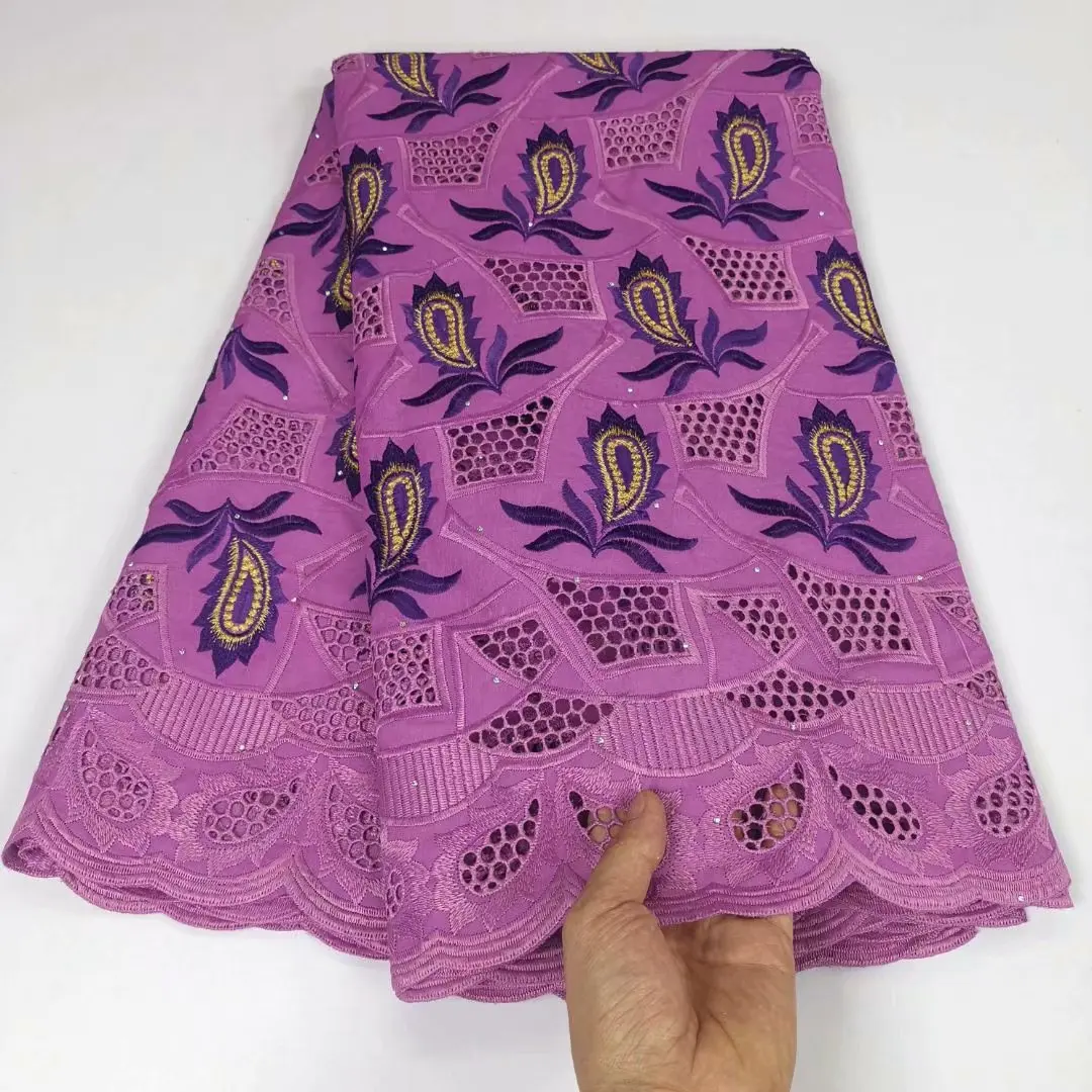 Hot Purple 100% Cotton Hollow Out Swiss Voile Fabric Embroidery African Fabric Bright Diamond Nigerian Fabric For Women Wedding
Hot Purple 100% Cotton Hollow Out Swiss Voile Fabric Embroidery African Fabric Bright Diamond Nigerian Fabric For Women Wedding