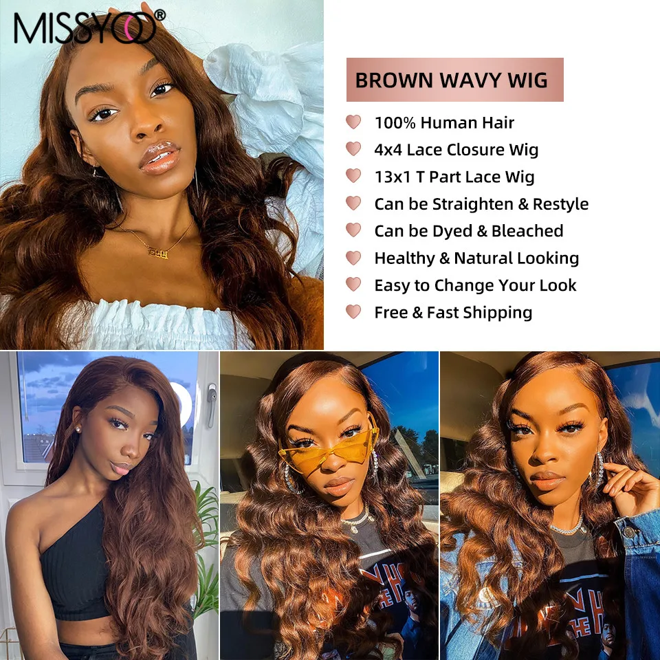 Brown Body Wave Human Hair Wigs 4x4 Lace Closure Wig With Baby Hair For Women Brazilian Remy Colored 13x1 Part Lace Front Wigs
Brown Body Wave Human Hair Wigs 4x4 Lace Closure Wig With Baby Hair For Women Brazilian Remy Colored 13x1 Part Lace Front Wigs