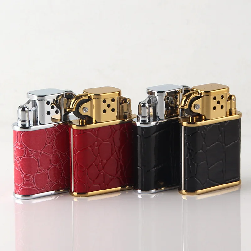 Metal Old-Fashioned Grinding Wheel Open Flame Lighter Selected Leather Butane Gas Windproof Cigarette Lighter Small Gifts
Metal Old-Fashioned Grinding Wheel Open Flame Lighter Selected Leather Butane Gas Windproof Cigarette Lighter Small Gifts