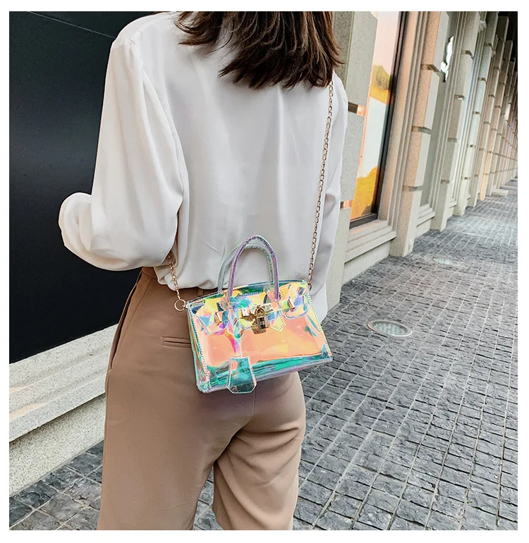 2020 Summer Laser Transparent Jelly Female Bag Chain Bag INS Korean Style PVC Fashion Shoulder Small Square Bag
2020 Summer Laser Transparent Jelly Female Bag Chain Bag INS Korean Style PVC Fashion Shoulder Small Square Bag
