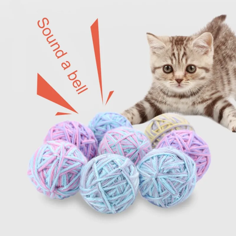 Игрушка для питомца кота прорезыватель сизаль веревка плетеные шарики