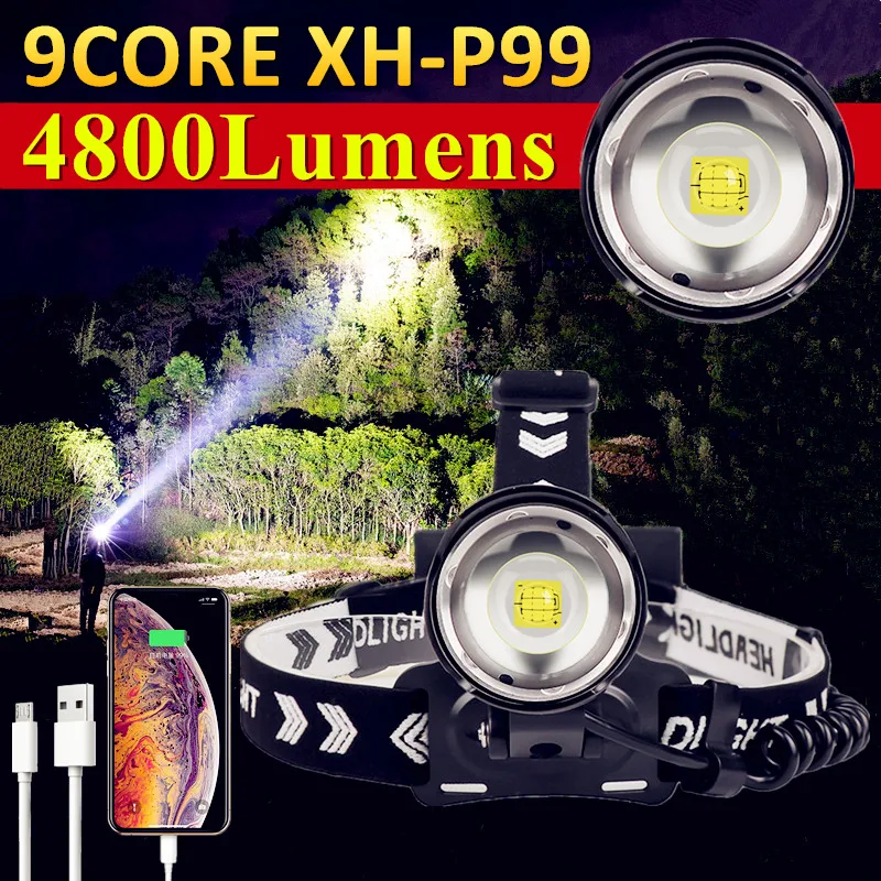 9CORE XHP99 Hunting Zoomable LED Powerful Headlamp USB Charging High Power Headlight 18650 Outdoor Camping Fishing Flashlight
9CORE XHP99 Hunting Zoomable LED Powerful Headlamp USB Charging High Power Headlight 18650 Outdoor Camping Fishing Flashlight