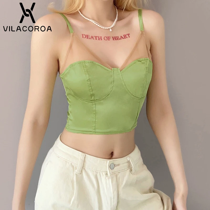 Deep V Sling Green Camis Women Mesh Stitching Satin Spaghetti Skinny Crop Tops Y2K Streetwear Female Sexy Backless Tank Tops
Deep V Sling Green Camis Women Mesh Stitching Satin Spaghetti Skinny Crop Tops Y2K Streetwear Female Sexy Backless Tank Tops