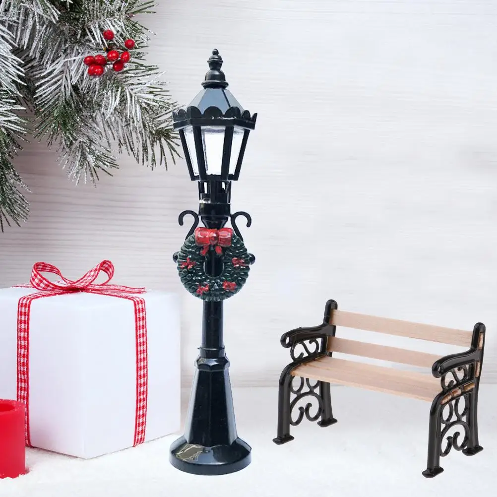 2Pcs Miniature Models Street Lamp Post Park Bench Seat Mini Light Model Dollhouse Village Pathway Fairy Garden Decoration
2Pcs Miniature Models Street Lamp Post Park Bench Seat Mini Light Model Dollhouse Village Pathway Fairy Garden Decoration