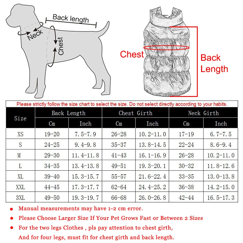 Autumn Winter Clothes For Dogs Thicken Warm Puppy Pet Cat Coats Waterproof Dog Jacket Chihuahua Pug French Bulldog Vest Clothing 
Autumn Winter Clothes For Dogs Thicken Warm Puppy Pet Cat Coats Waterproof Dog Jacket Chihuahua Pug French Bulldog Vest Clothing