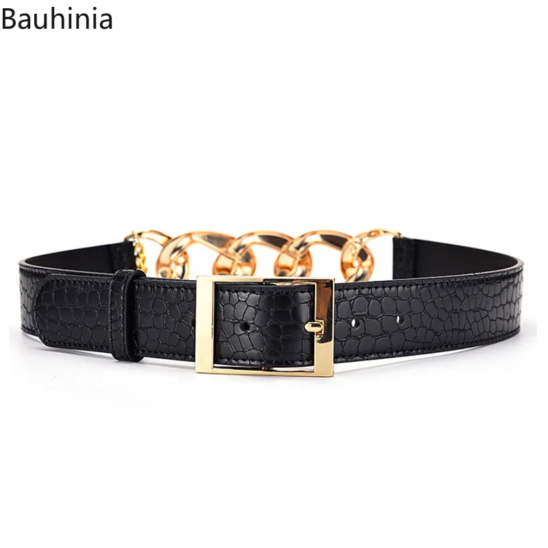 High Quality 3.5cm Ladies Fashion Gold Chain Belt Simple All-match Jeans Black New 5-hole Design Pin Buckle Belt
High Quality 3.5cm Ladies Fashion Gold Chain Belt Simple All-match Jeans Black New 5-hole Design Pin Buckle Belt