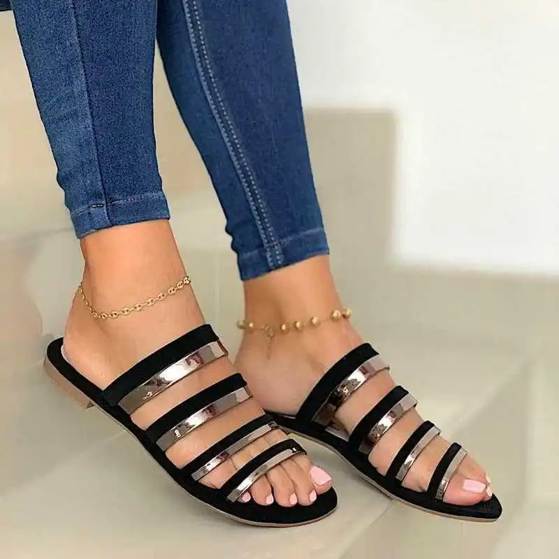 Summer Women Slippers Ladies Flats Shoes Beach Sandals sexy slippers slides shiny metal plus size Open Toe Casual Outdoor Slides
Summer Women Slippers Ladies Flats Shoes Beach Sandals sexy slippers slides shiny metal plus size Open Toe Casual Outdoor Slides
