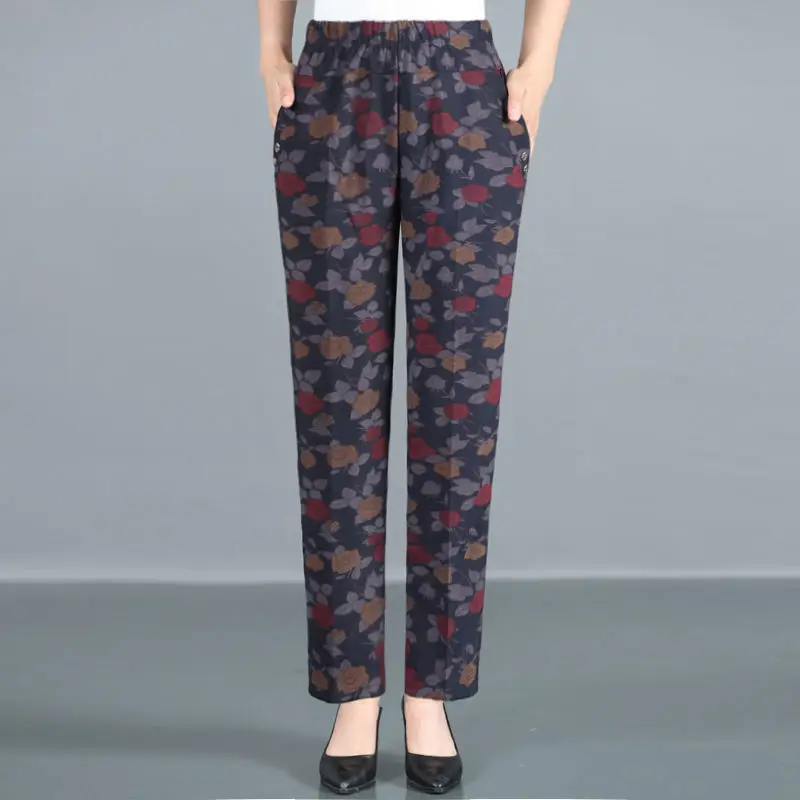 Oversized Women Trousers 2021 Spring Summer Loose Stretch Waist Middle-aged Lady Pants Floral Printed Female Straight Pants
Oversized Women Trousers 2021 Spring Summer Loose Stretch Waist Middle-aged Lady Pants Floral Printed Female Straight Pants