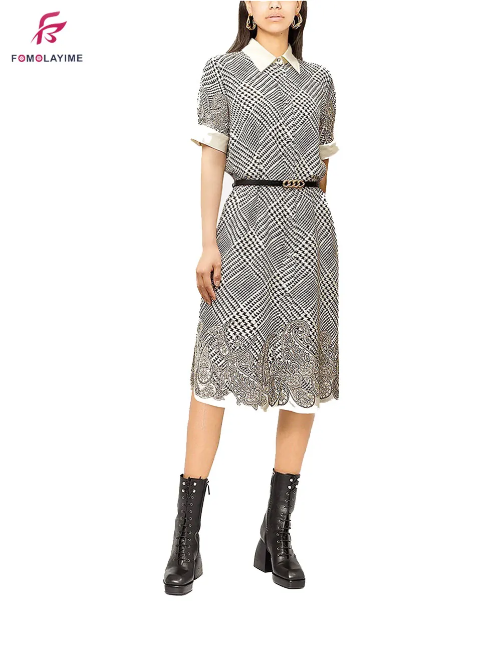 2021 Summer High Quality Ladies Dresses New Designer Positioning Plaid Digital Printed Silk Shirt Dress 100% Silk
2021 Summer High Quality Ladies Dresses New Designer Positioning Plaid Digital Printed Silk Shirt Dress 100% Silk