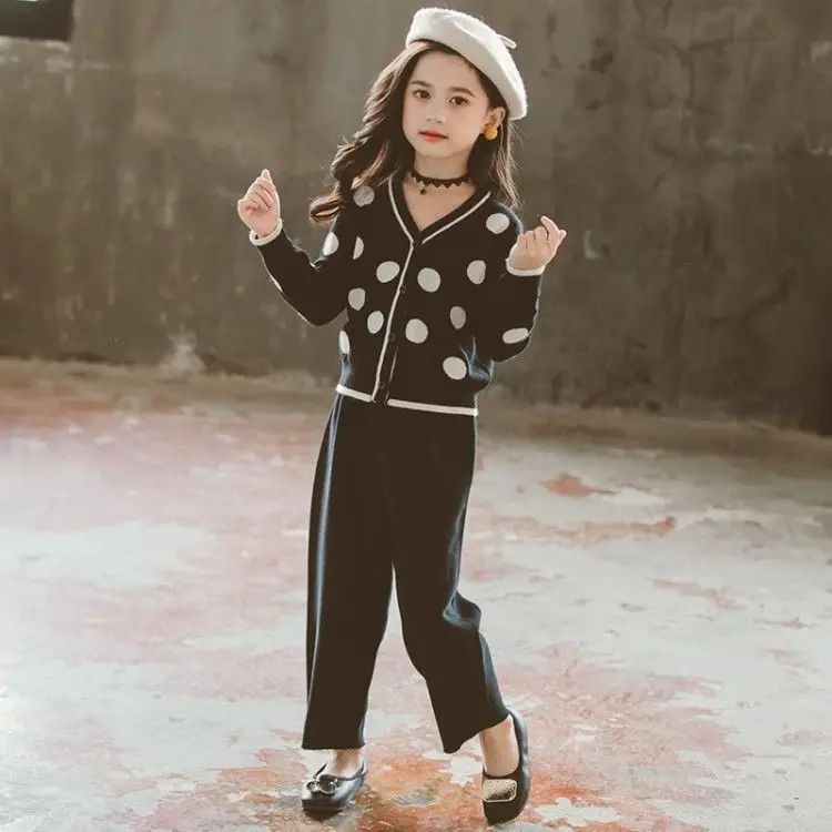 New 2020 Autumn Winter Baby Girls Dot Print Cardigan Coat + Pants Clothing Sets Kids Casual Suit Girls Wide Leg Pants Sets W769
New 2020 Autumn Winter Baby Girls Dot Print Cardigan Coat + Pants Clothing Sets Kids Casual Suit Girls Wide Leg Pants Sets W769