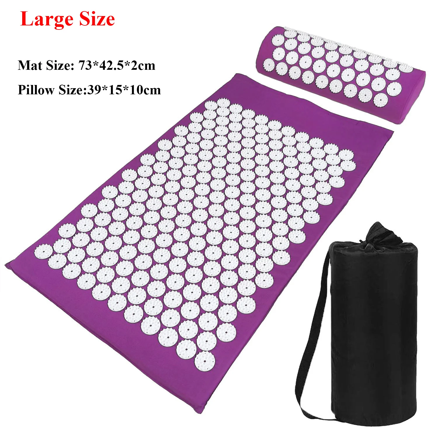 73x42.5cm Massage Cushion Yoga Acupressure Mat and Pillow Set Neck Back Foot Massager Pain Stress Relief Acupuncture Massage Pad
73x42.5cm Massage Cushion Yoga Acupressure Mat and Pillow Set Neck Back Foot Massager Pain Stress Relief Acupuncture Massage Pad