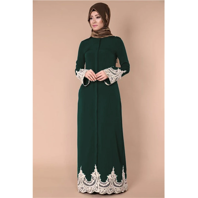 Turkey Islamic Clothing Muslim Robe Ramadan Embroidery Full Sleeve Lace Edge Caftan Dress Eid Mubarak Abaya Women Dubai Abay
Turkey Islamic Clothing Muslim Robe Ramadan Embroidery Full Sleeve Lace Edge Caftan Dress Eid Mubarak Abaya Women Dubai Abay