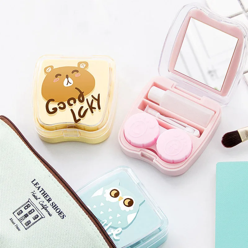 Women Girls Contact Lens Cases + Mirror Contact Lens Box kit Care solution bottle tweezers wearing stick Container Case
Women Girls Contact Lens Cases + Mirror Contact Lens Box kit Care solution bottle tweezers wearing stick Container Case