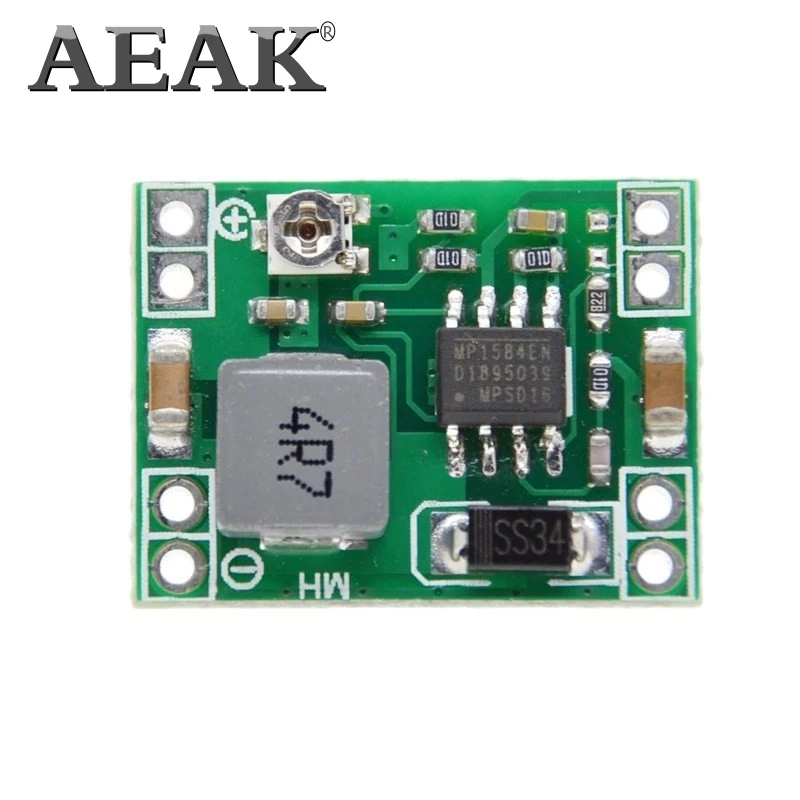 

AEAK 100 шт. ультра-маленький размер DC-DC понижающий модуль питания 3A Регулируемый понижающий преобразователь для Arduino заменить LM2596