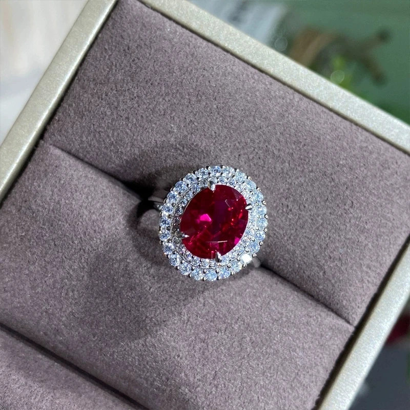 High quality Solid 925 sterling silver Ring Created Oval Ruby Gemstone Ring Luxury Wedding party jewerlry for women 2020 New
High quality Solid 925 sterling silver Ring Created Oval Ruby Gemstone Ring Luxury Wedding party jewerlry for women 2020 New