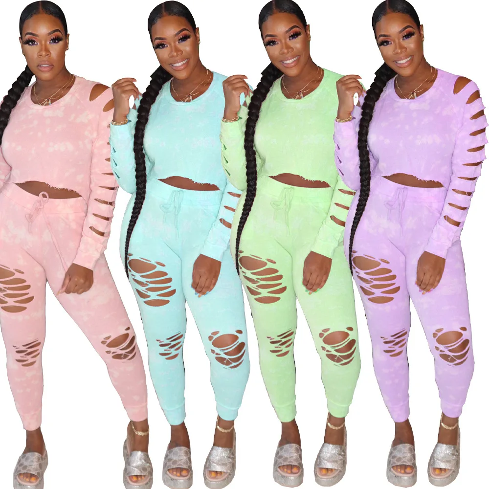 78LY5862 Autumn Winter Women Casual Home Sexy Hole Tie-dyed Navel Sports Two Piece Set Top and Pants Tracksuit Sweatsuit Outfits
78LY5862 Autumn Winter Women Casual Home Sexy Hole Tie-dyed Navel Sports Two Piece Set Top and Pants Tracksuit Sweatsuit Outfits