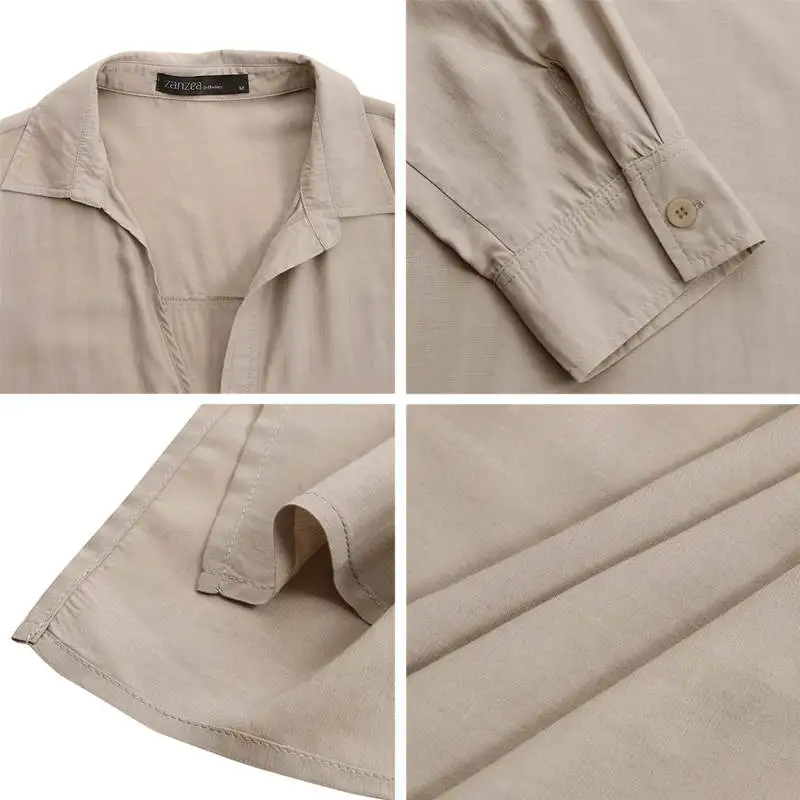 ZANZEA Elegant Autumn Shirt Women Long Sleeve Blouse Casual Lapel Neck Solid Tunic Tops Female Split Long Shirts Loose Blusas
ZANZEA Elegant Autumn Shirt Women Long Sleeve Blouse Casual Lapel Neck Solid Tunic Tops Female Split Long Shirts Loose Blusas