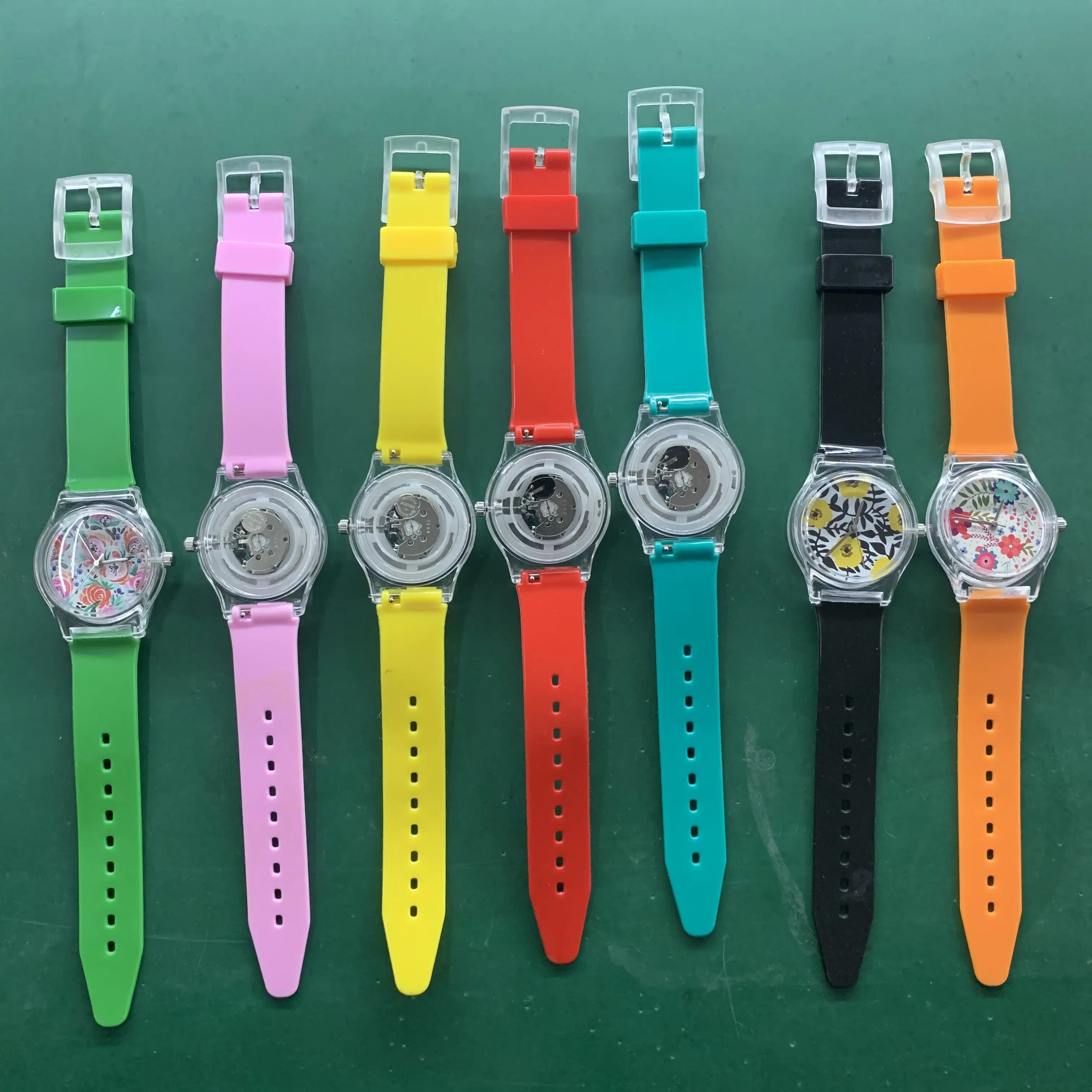 Полностью напечатанные наручные часы FB71010 пластиковые силиконовые с