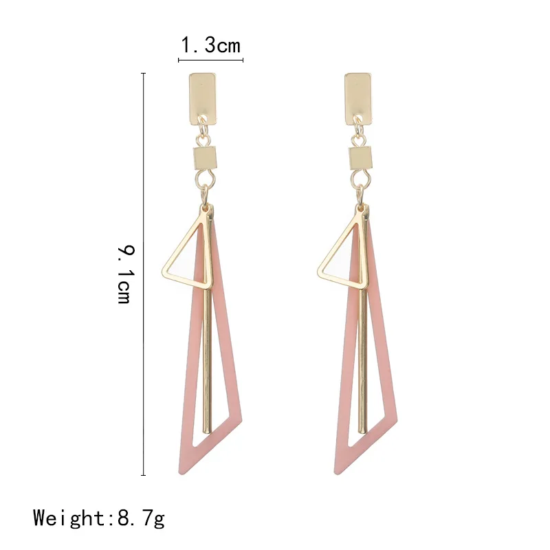 2021 Korean version of simple fashion exquisite creative geometric triangle long female earrings
2021 Korean version of simple fashion exquisite creative geometric triangle long female earrings