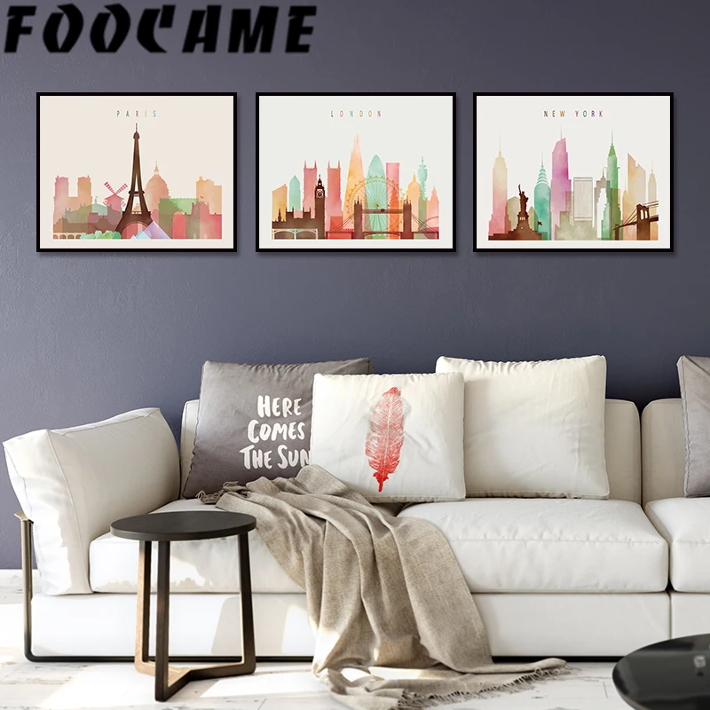City Silhouette Paris London New York Cartoon Poster Canvas Print Wall Art Nordic Painting Decoration Pictures Baby Room Nursery
City Silhouette Paris London New York Cartoon Poster Canvas Print Wall Art Nordic Painting Decoration Pictures Baby Room Nursery