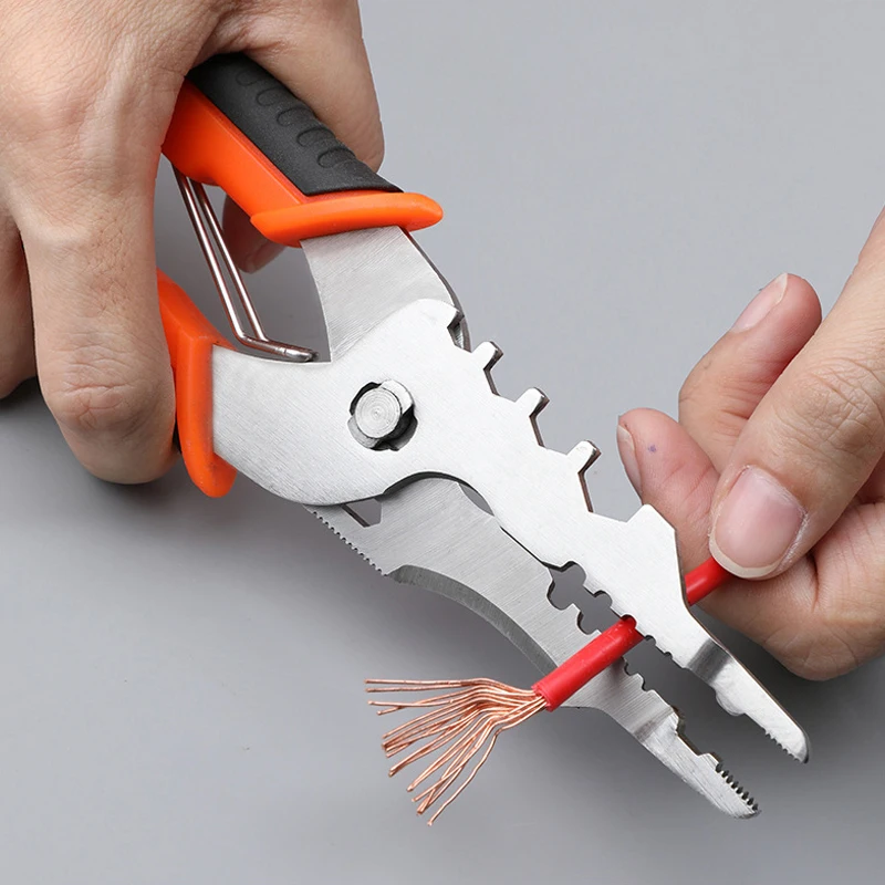 Multifunctional Long Nose Pliers Electrician Pliers Wire Stripper Cable Cutter Terminal Crimping Hand Tools Pliers Wire Stripper
Multifunctional Long Nose Pliers Electrician Pliers Wire Stripper Cable Cutter Terminal Crimping Hand Tools Pliers Wire Stripper