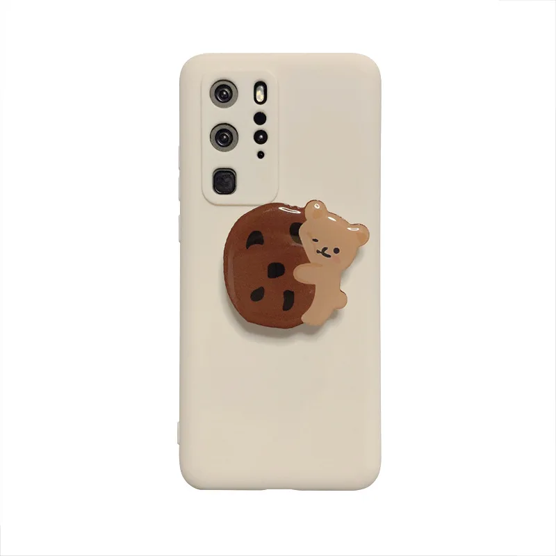 

2021 Cute Biscuit Bear Kickstand Case For Huawei P20 P20Pro P30 P30Pro P40 P40Pro Mate20 Mate20pro Mate30 Mate30pro Nova5 Nova6