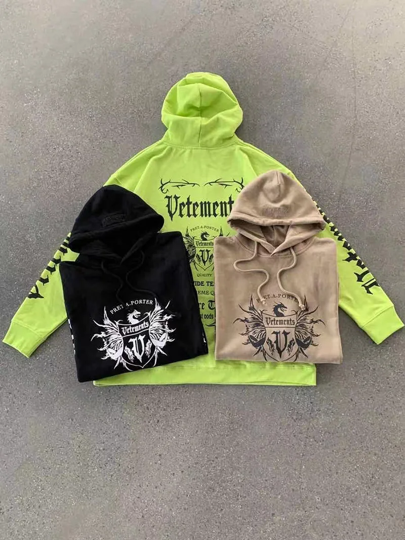 Streetwear Dragon Totem Graphic Logo Print Vetements Hoodie Fluorescent Green Khaki VETEMENTS Label Crest Sweatshirts Pullovers
Streetwear Dragon Totem Graphic Logo Print Vetements Hoodie Fluorescent Green Khaki VETEMENTS Label Crest Sweatshirts Pullovers