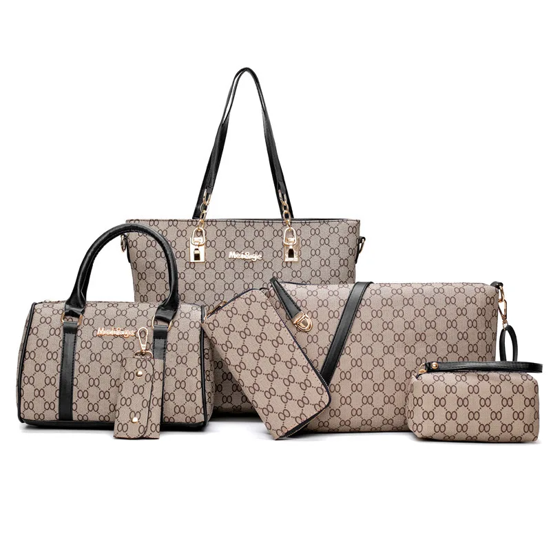 6PCS Women Tote Set Fashion PU Leather Ladies Handbag Print Messenger Shoulder Bag Wallet Bags 2021
6PCS Women Tote Set Fashion PU Leather Ladies Handbag Print Messenger Shoulder Bag Wallet Bags 2021