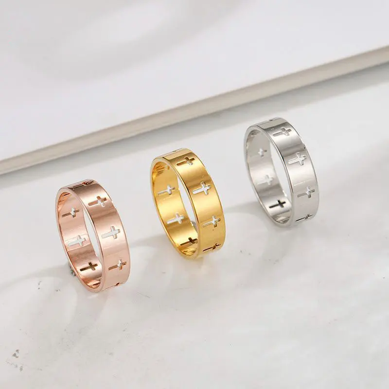 Couple Rings Women Men Hollow Cross Personality Punk Finger Titanium Steel Ring Engagement Wedding Party Jewelry Gift
Couple Rings Women Men Hollow Cross Personality Punk Finger Titanium Steel Ring Engagement Wedding Party Jewelry Gift